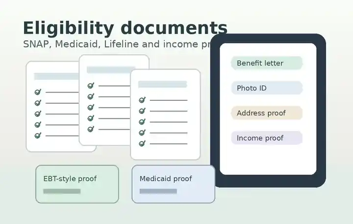 Eligibility documents for SNAP, Medicaid, Lifeline, and tablet assistance in Ohio